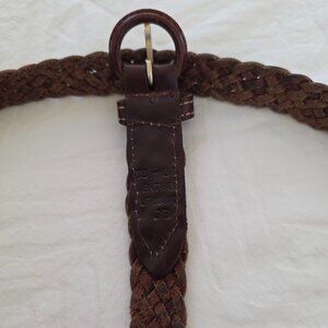 Men's Brown Braided Leather Belt